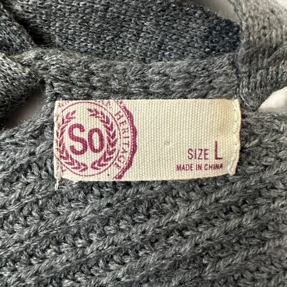SO Size Large Dark Gray Knit Sweater with Back Lacing Detail - Picture 5 of 9